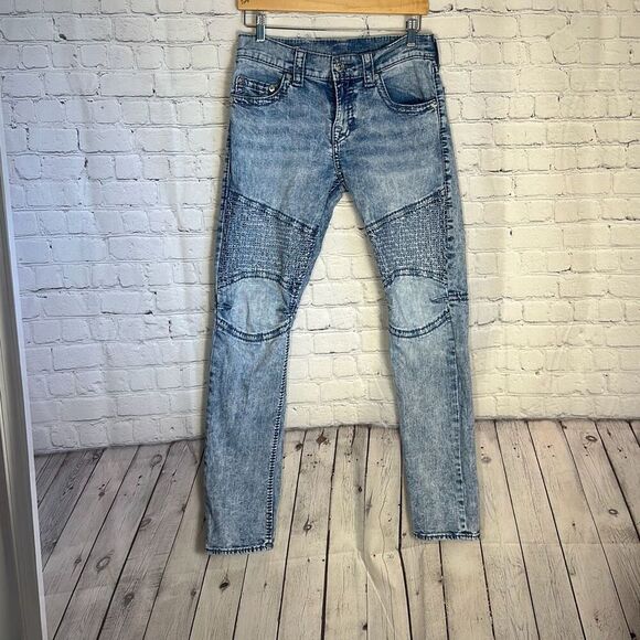 True Religion Geno Relaxed Slim Stonewashed Acid Jeans size 30 World Tour - Picture 1 of 13